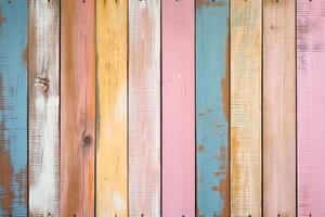 ancien en bois planche Contexte dans pastel couleurs établi avec génératif ai technologie. photo