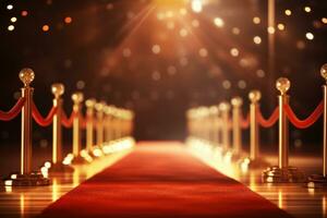 rouge tapis avec lumières dans le projecteur photo