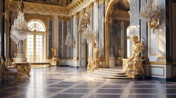 photo de le pièce avec le intérieur conception de le palais de Versailles, France. génératif ai