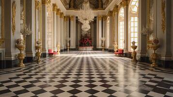 photo de le pièce avec le intérieur conception de le palais de Versailles, France. génératif ai