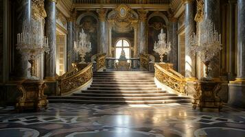 photo de le pièce avec le intérieur conception de le palais de Versailles, France. génératif ai