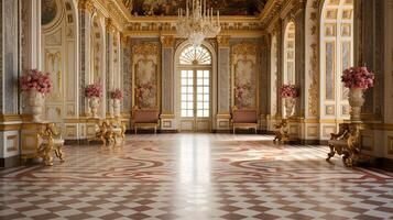 photo de le pièce avec le intérieur conception de le palais de Versailles, France. génératif ai