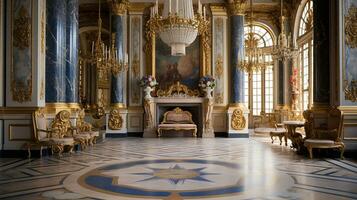 photo de le pièce avec le intérieur conception de le palais de Versailles, France. génératif ai