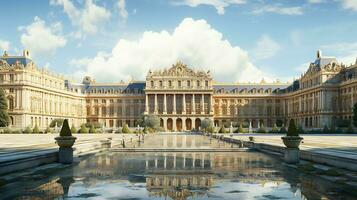 Stupéfiant beauté de le palais de Versailles dans France. génératif ai photo
