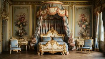 photo de le chambre de le palais de Versailles, France. génératif ai