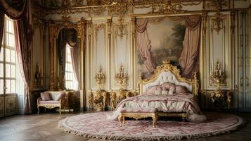 photo de le chambre de le palais de Versailles, France. génératif ai