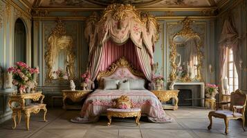 photo de le chambre de le palais de Versailles, France. génératif ai