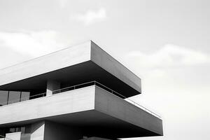 unique moderne Bureau de affaires bâtiments gratte-ciel, noir et blanche. ai généré. photo