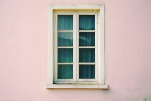 classique fenêtre Cadre sur pastel rose rétro style. ai généré photo