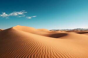 paisible le sable dune dessert comme panoramique paysage. ai généré. photo