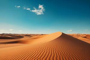 paisible le sable dune dessert comme panoramique paysage. ai généré. photo