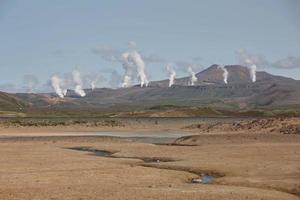 Champ de fumerolles de namaskard à Namafjall, Islande photo