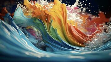 une coloré vague est montré dans cette image ai généré photo