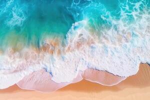 magnifique Naturel océan vagues sur le plage comme une Contexte. été vacances, vacances. ai généré photo