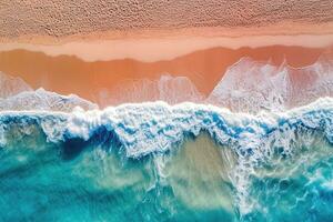 magnifique Naturel océan vagues sur le plage comme une Contexte. été vacances, vacances. ai généré photo