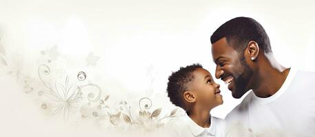africain américain père et fils ayant qualité temps et célébrer Parents journée avec l'amour photo