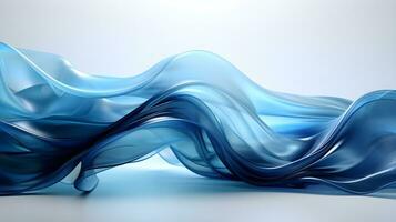 3d le rendu de une vague de bleu liquide. ai généré photo