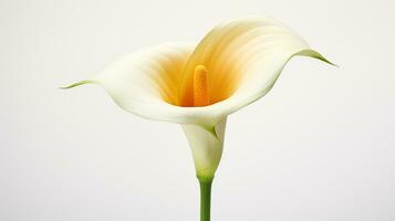 photo de magnifique zantedeschia calla fleur isolé sur blanc Contexte. génératif ai