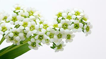 photo de magnifique sucré Alyssum fleur isolé sur blanc Contexte. génératif ai