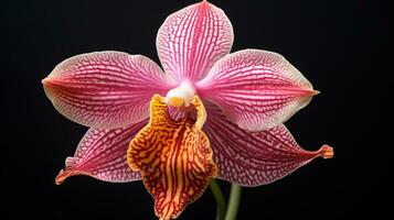 photo de magnifique singe orchidée fleur isolé sur blanc Contexte. génératif ai