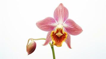 photo de magnifique singe orchidée fleur isolé sur blanc Contexte. génératif ai