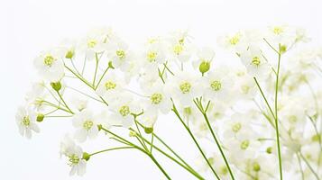 photo de magnifique gypsophile fleur isolé sur blanc Contexte. génératif ai