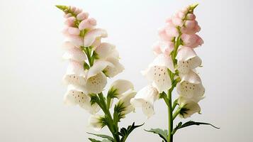 photo de magnifique digitale fleur isolé sur blanc Contexte. génératif ai
