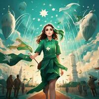 pakistanais indépendance journée génératif ai photo