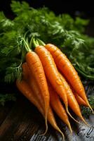 mûr carottes dans l'automne agricole marché photo