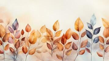 aquarelle pastel Contexte fabriqué de déchue l'automne feuilles photo