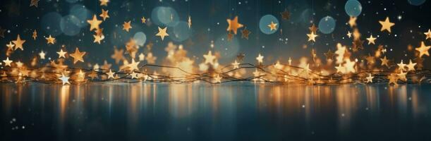 Noël Contexte avec d'or étoiles photo