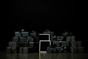 Créatif noir Vendredi composition avec copie espace. génératif ai photo