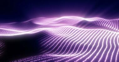 abstrait violet énergie la magie vagues de embrasé particules et lignes futuriste salut-technologie Contexte photo