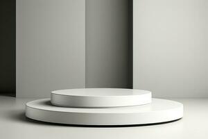 minimaliste blanc podium pour produit présentation 3d le rendu photo