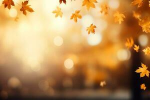 l'automne Contexte avec défocalisé chute érable feuilles photo