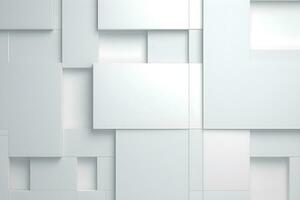 abstrait 3d géométrique blanc carrés lignes moderne et élégant moderne arrière-plan, ai produire photo