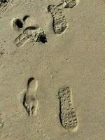 empreintes de pas sur la plage photo