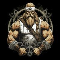 musclé viking en colère illustration art photo