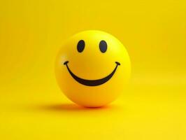Jaune smiley emoji avec isolé Contexte génératif ai photo