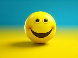 Jaune smiley emoji avec isolé Contexte génératif ai photo