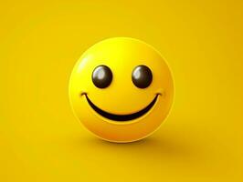 Jaune smiley emoji avec isolé Contexte génératif ai photo