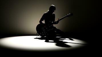 guitare ombre. silhouette concept photo