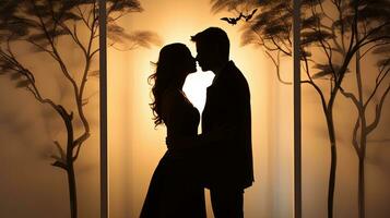 couple s silhouette photo