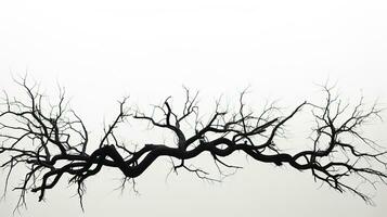 mort arbre silhouette sur blanc toile de fond photo