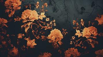 floral Contexte avec une intemporel charme. silhouette concept photo