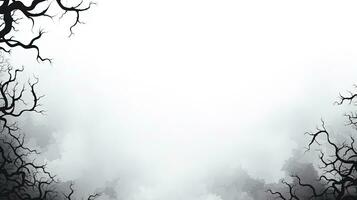 épineux Cadre avec arbre sur blanc des nuages. silhouette concept photo