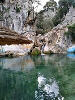 ain zarka - une Stupéfiant vue de une marocain Lac photo