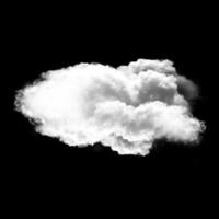 Célibataire blanc duveteux nuage isolé plus de noir Contexte photo