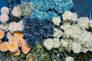 fond de toile de fond de mariage, décoration florale photo
