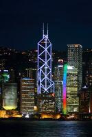 Hong Kong, Chine - août 25 2016 - banque de Chine la tour dans victoria port par nuit photo